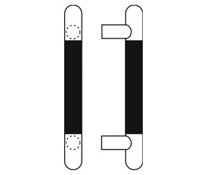 RM2514-16-10BE Straight Round Ends SoftMet Santoprene Grip Pull Bar - 16" CTC - Dark Oxidized Satin Bronze, Equivalent