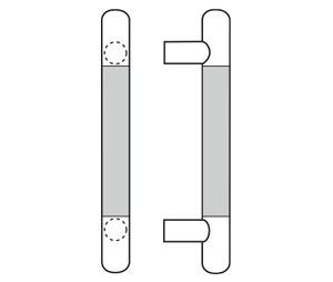 Rockwood RM2824-16-630 Straight Round Ends BronzeAge™ Pull Bar - 16" CTC - Satin Stainless Steel