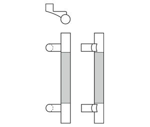 Rockwood RM2850-22-10BE Offset Square Ends BronzeAge™ Pull Bar - 22" CTC - Dark Oxidized Satin Bronze, Equivalent