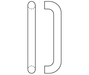 Rockwood RM323-24-710 Straight Tubular Pull Bar - 24" CTC x 1-1/2" Diameter - Dark Bronze Anodized Aluminum