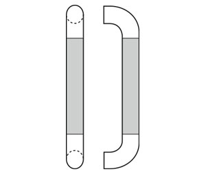 Rockwood RM3010-12-611 Straight Bent Ends NeoMetrix™ Pull Bar with GripZone™ - 12" CTC - Polished Clear Coated Bronze