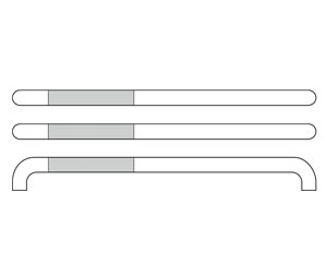 Rockwood RM3032-2-24-605 Bent Ends NeoMetrix™ Double Push Bar with GripZone™ - 24" CTC - Polished Clear Coated Brass