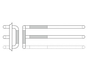 Rockwood RM3025-2-32x12-629 Straight Ends NeoMetrix™ Double Push Bar & Pull Set with GripZone™ - 2-32"x12" - Polished Stainless Steel
