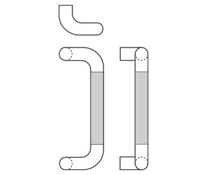 Rockwood RM3040-18-611 Offset Bent Ends NeoMetrix™ Pull Bar with GripZone™ - 18" CTC - Polished Clear Coated Bronze