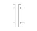 Rockwood RM3110-24-12-630 Straight PostMount™ Square End Pull - 24-1/2" CTC - 26" OAL  - Satin Stainless Steel
