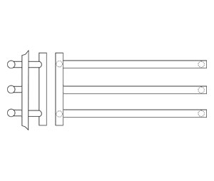 Rockwood RM3125-3-32x20-612 Straight Square Ends Post Mount Triple Push Bar & Pull Set - 3-32"x20" - Satin Clear Coated Bronze