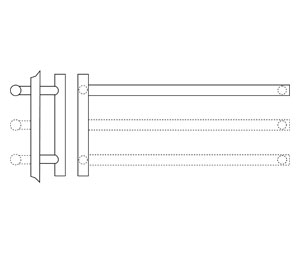 Rockwood RM3125-26x20-612 Straight Square Ends Post Mount Push & Pull Bar Set - 26" x 20 - Satin Clear Coated Bronze