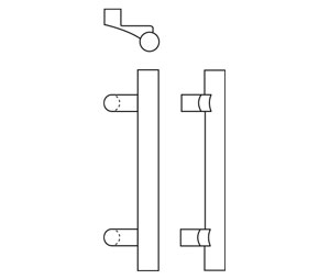 Rockwood RM3130-10-612 Offset Square Ends Post Mount Pull Bar - 10" CTC - Satin Clear Coated Bronze