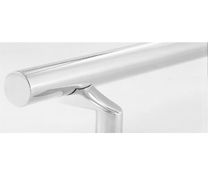 Rockwood RM3312-82-711 MegaTek - Post Mount Offset Flat Ends Pull Bar 1-1/2" Dia x 82" OA - Black Anodized