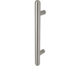 Rockwood RM3320-86-612 MegaTek - Post Mount Straight Round Ends Pull Bar 1" Dia x 86" OA - Satin Clear Coated