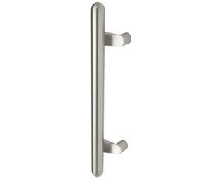 Rockwood RM3332-82-32316 MegaTek - Post Mount Offset Round Ends Pull Bar 1-1/2" Dia x 82" OA - Polished 316 Alloy Stainless Steel