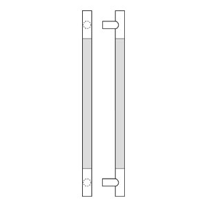 Rockwood RM3401-50-605 NeoMax - Post Mounted GripZone Straight Flat Ends Pull Bar 1-1/4" Dia x 50" OA - Polished Brass