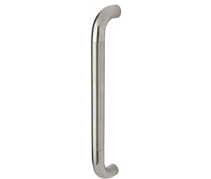 Rockwood RM3442-50-629 NeoMax - Post Mounted GripZone Straight Bent Ends Pull Bar 1-1/2" Dia x 50" OA - Polished Stainless Steel