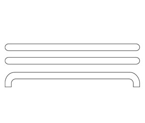 Rockwood RM350-2-36-711 Tubular Double Push Bar - 36" CTC x 1-1/4" Diameter - Black Anodized Aluminum