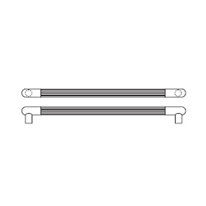 Rockwood RM3516-26-605 Round Ends LineaMet™ Grooved Push Bar - 26" CTC - Polished Clear Coated Brass