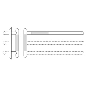 Rockwood RM3527-32x11-605 Straight Round Ends LineaMet™ Grooved Push & Pull Bar Set - 32" x 11 - Polished Clear Coated Brass