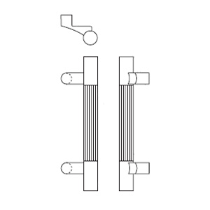 Rockwood RM3550-11-613 Offset Square Ends LineaMet™ Grooved Pull Bar - 11" CTC - Satin Oxidized Oil Rubbed Bronze