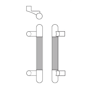 Rockwood RM3554-11-613 Offset Round Ends LineaMet™ Grooved Pull Bar - 11" CTC - Satin Oxidized Oil Rubbed Bronze