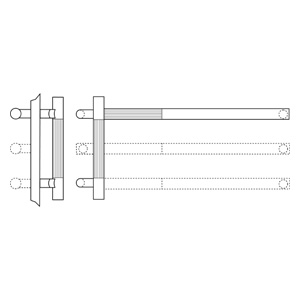 Rockwood RM3555-36x20-10BE Offset Square Ends LineaMet™ Grooved Push & Pull Bar Set - 36" x 20 - Dark Oxidized Satin Bronze, Equivalent