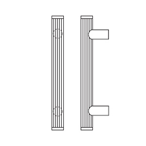 Rockwood RM3620-11-629 Straight Square Ends LineaTek™  Grooved Pull Bar - 11" CTC - Polished Stainless Steel