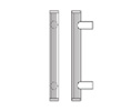 Rockwood RM3620-11-629 Straight Square Ends LineaTek™  Grooved Pull Bar - 11" CTC - Polished Stainless Steel