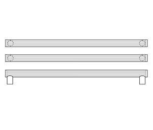 Rockwood RM3622-2-32-605 Square Ends LineaTek™  Grooved Double Push Bar - 32" CTC - Polished Clear Coated Brass