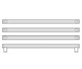 Rockwood RM3612-3-36-629 Square Ends LineaTek™  Grooved Triple Push Bar - 36" CTC - Polished Stainless Steel