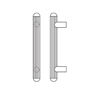 Rockwood RM3624-11-629 Straight Round Ends LineaTek™  Grooved Pull Bar - 11" CTC - Polished Stainless Steel