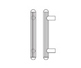 Rockwood RM3624-11-629 Straight Round Ends LineaTek™  Grooved Pull Bar - 11" CTC - Polished Stainless Steel