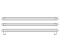 Rockwood RM3616-2-36-629 Round Ends LineaTek™  Grooved Double Push Bar - 36" CTC - Polished Stainless Steel