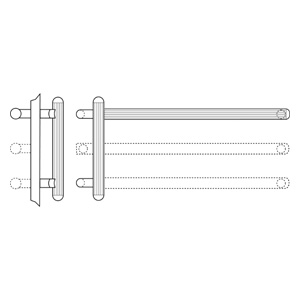 Rockwood RM3657-26x16-630 Offset Round Ends LineaTek™  Grooved Push & Pull Bar Set - 26" x 16 - Satin Stainless Steel