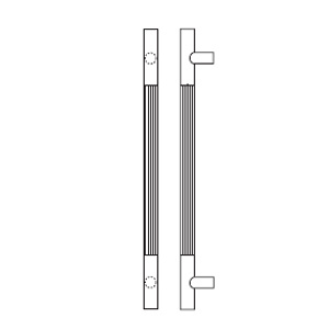 Rockwood RM3701-94-612 LineaMax™ - Long Grooved Straight Pull with Solid Square Ends  - 94" OA - Satin Clear Coated Bronze