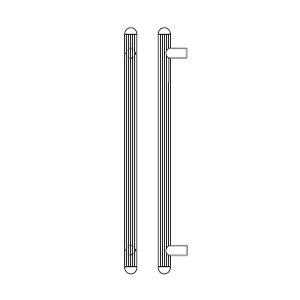 Rockwood RM3771-94-605 LineaMax™ - Long Grooved Straight Pull with Fully Grooved Round Ends  - 94" OA - Polished Clear Coated Brass