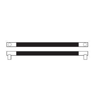Rockwood RM3812-34-606 Square Ends NoirMet™ Black Grip Push Bar - 34" CTC - Satin Clear Coated Brass
