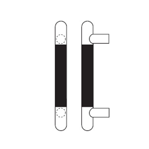 Rockwood RM3804-10-613 Straight Round Ends NoirMet™ Black Grip Pull Bar - 10" CTC - Satin Oxidized Oil Rubbed Bronze