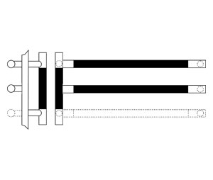 Rockwood RM3825-2-32x16-32316 Straight Square Ends NoirMet™ Black Grip Double Push Bar & Pull Set - 2-32"x16" - Polished 316 Alloy Stainless Steel
