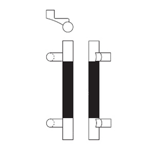 Rockwood RM3830-10-613 Offset Square Ends NoirMet™ Black Grip Pull Bar - 10" CTC - Satin Oxidized Oil Rubbed Bronze