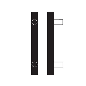 Rockwood RM3900-10-710 Straight Square Ends NoirTek™ Black Anod. Pull Bar - 10" CTC - Dark Bronze Anodized Aluminum