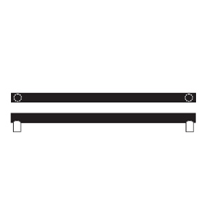 Rockwood RM3902-28-711 Square Ends NoirTek™ Black Anod. Push Bar - 28" CTC - Black Anodized Aluminum