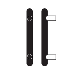 Rockwood RM3904-12-630 Straight Round Ends NoirTek™ Black Anod. Pull Bar - 12" CTC - Satin Stainless Steel