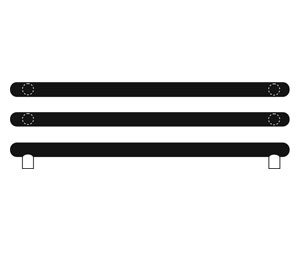 Rockwood RM3906-2-34-711 Round Ends NoirTek™ Black Anod. Double Push Bar - 34" CTC - Black Anodized Aluminum