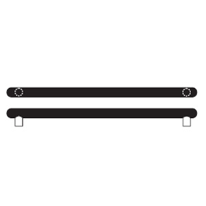 Rockwood RM3906-28-711 Round Ends NoirTek™ Black Anod. Push Bar - 28" CTC - Black Anodized Aluminum