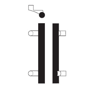 Rockwood RM3930-10-606 Offset Square Ends NoirTek™ Black Anod. Pull Bar - 10" CTC - Satin Clear Coated Brass