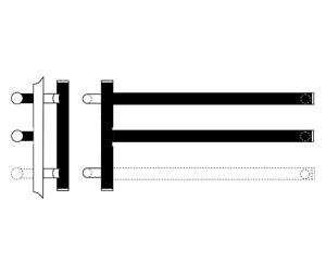 Rockwood RM3945-2-26x8-606 Offset Square Ends NoirTek™ Black Anod. Double Push Bar & Pull Set - 2-26"x8" - Satin Clear Coated Brass