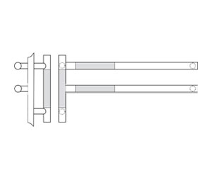 Rockwood RM4015-16x30-2-BSP Straight ArborMet™ Wood Grip Square End Pull 16" CTC & Double Push Bar 30" CTC Set - RM4010-16 X RM4012-2 - Black Suede Powder