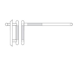 Rockwood RM4027-20x36-605 Straight ArborMet™ Wood Grip Round End Pull 20" CTC & Push Bar 36" CTC Set - RM4024-20 X RM4026 - Polished Brass