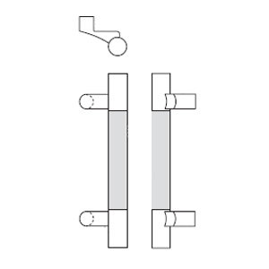 Rockwood RM4030-8-10BE Offset ArborMet™ Wood Grip Square End Pull Bar - 8" CTC - Dark Oil Rubbed