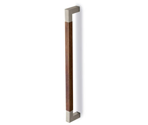 Rockwood RM4068-11-630 Straight ArborMet™ Square Wood Grip Pull Bar - 11" CTC - Satin Stainless Steel