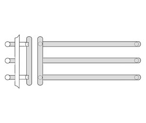 Rockwood RM4157-3-32x16-605 Offset ArborTek™ Wood Grip Round End Pull 16" CTC & Triple Push Bar 32" CTC Set - RM4154-16 X RM4126-3 - Polished Brass