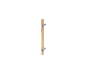 Rockwood RM4160-16-10-MH-D Straight ArborTek Wood Pull with Collar Mount Posts, Flat Ends, 16" OA, Satin Bronze, Mahogany Wood, Dyed